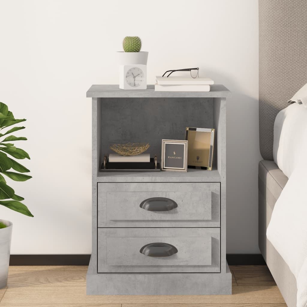 vidaXL Table de nuit gris béton 43x36x60 cm Image du produit 