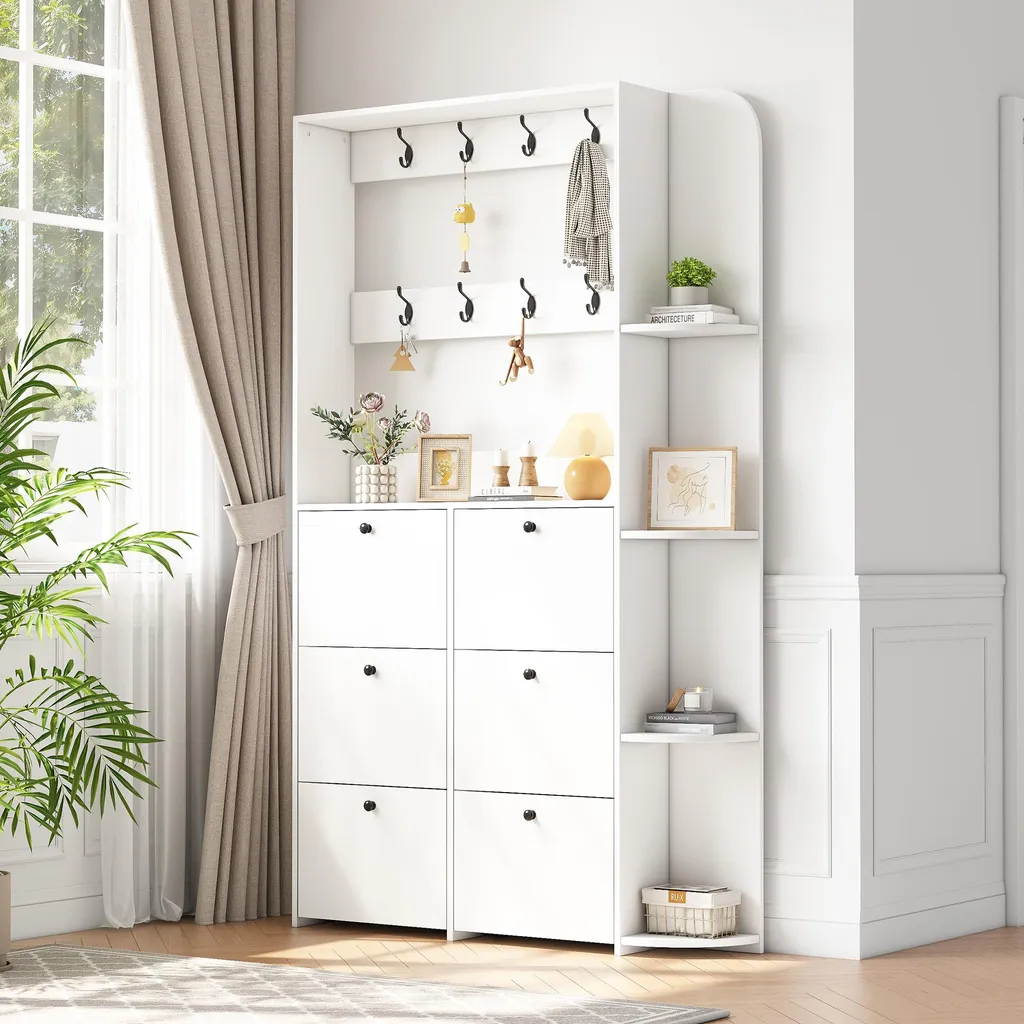 Fini le désordre : Vestiaire 3 en 1 blanc avec armoire à chaussures