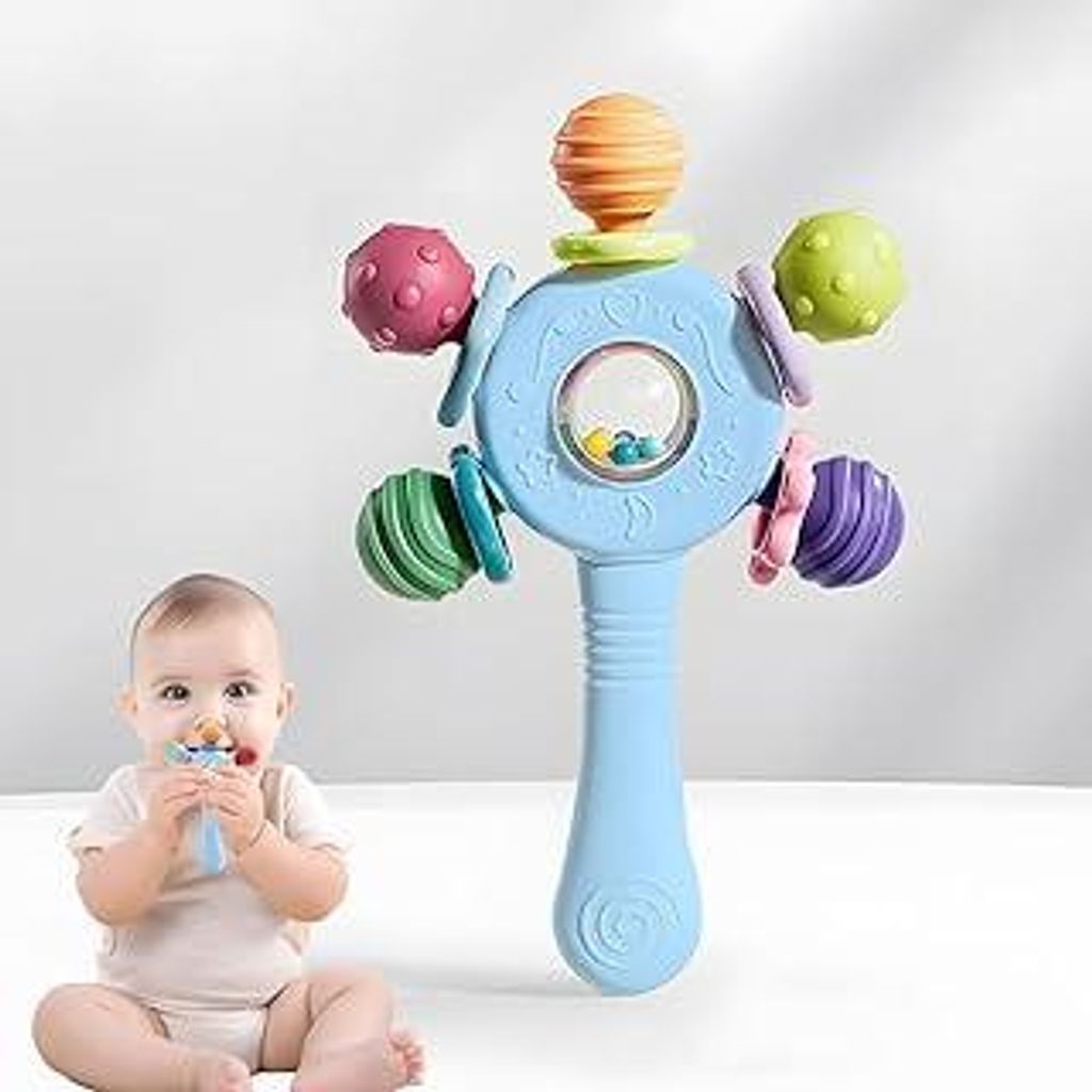 Baby rassel beissring Montessori Sensory Toys for 0-6 6-12 Months BPA-Free Teething and Grasping Toy Früherziehungs Neugeborene Säugling Lernen E...