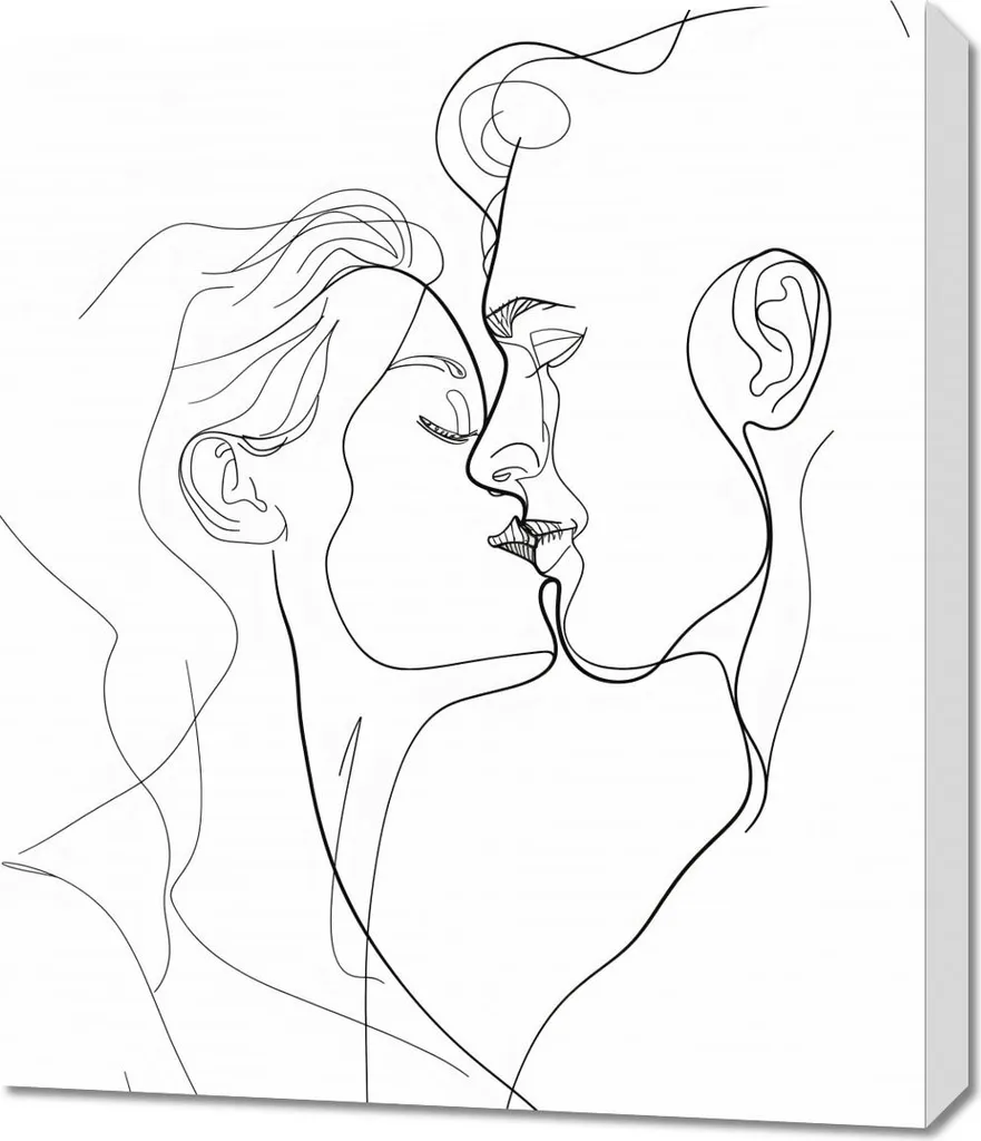 Sublimez vos Murs avec l'Image 60x70 cm Entrelacement de lignes et d'amour