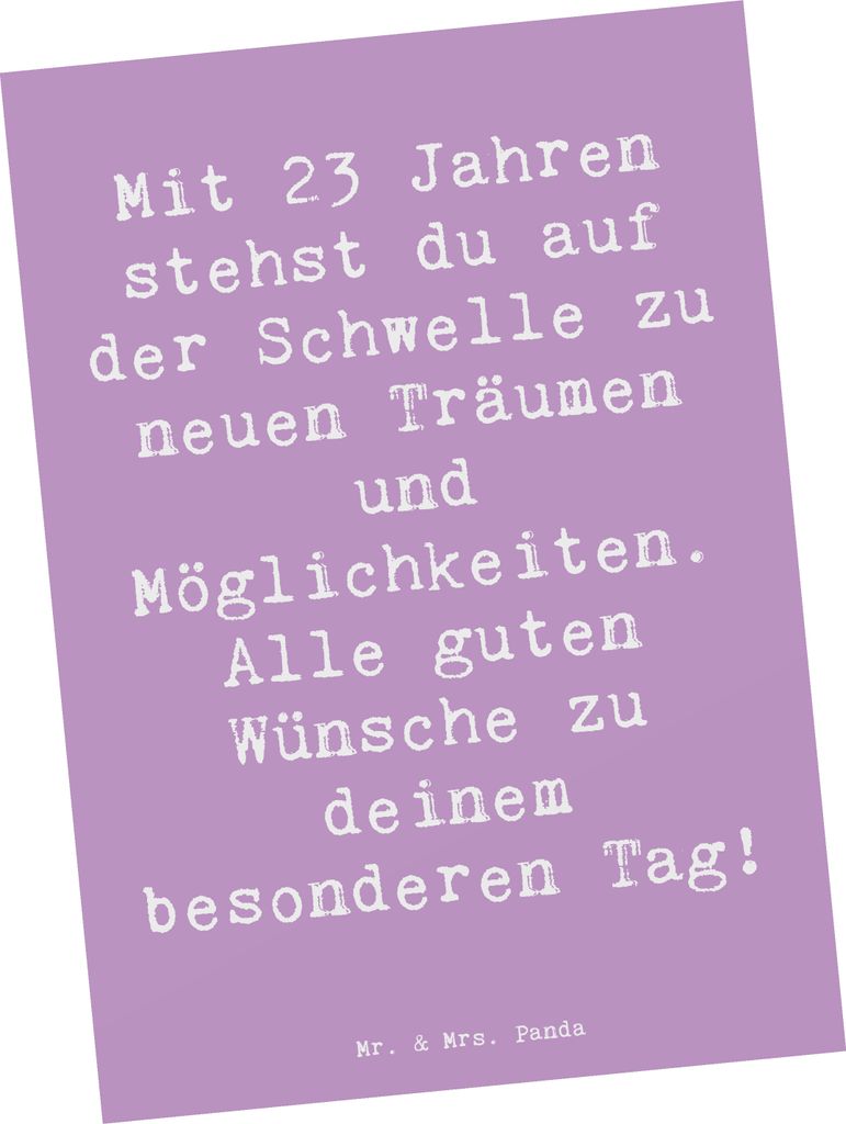 Mr. & Mrs. Panda bildkarte Spruch 23. Geburtstag - Produktbild 