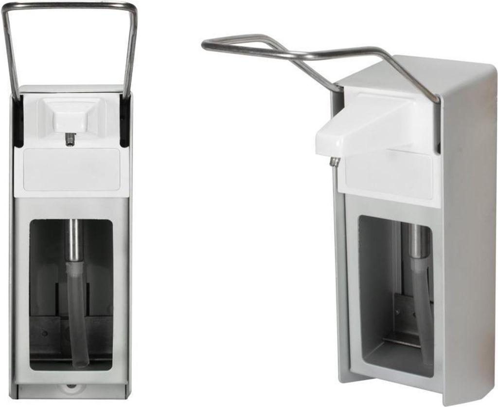 1 Seifenspender Alu 1000 ml Euronorm - langer Hebel - Alufront - Edelstahlpumpe