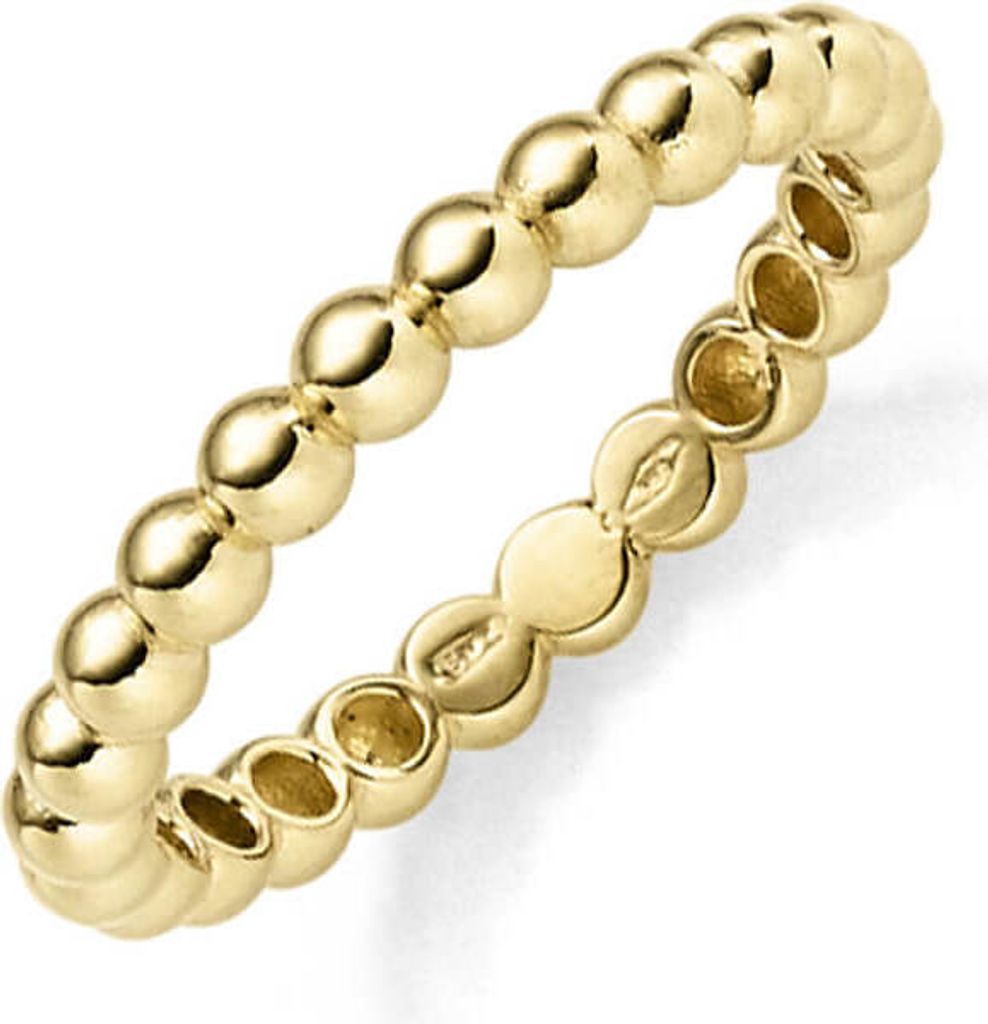 Ring Kugel Kügelchen Damenring aus 585 Gold Gelbgold schlicht Breite 3mm, Ringgröße:Innenumfang 54mm Ø17.2mm