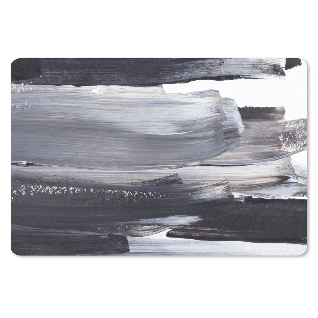MuchoWow Schreibtischunterlage Farbe - Schwarz - Design 60x40 cm - XXL Mauspad - Großes Mauspad