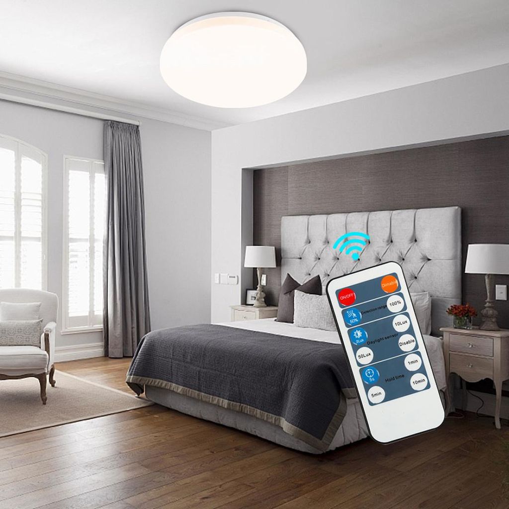 Ikodm 18W LED Deckenleuchte mit Bewegungsmelder Neutralweiß Bewegungsmelder Fernbedienung Beleuchtung Strahler Badleuchte