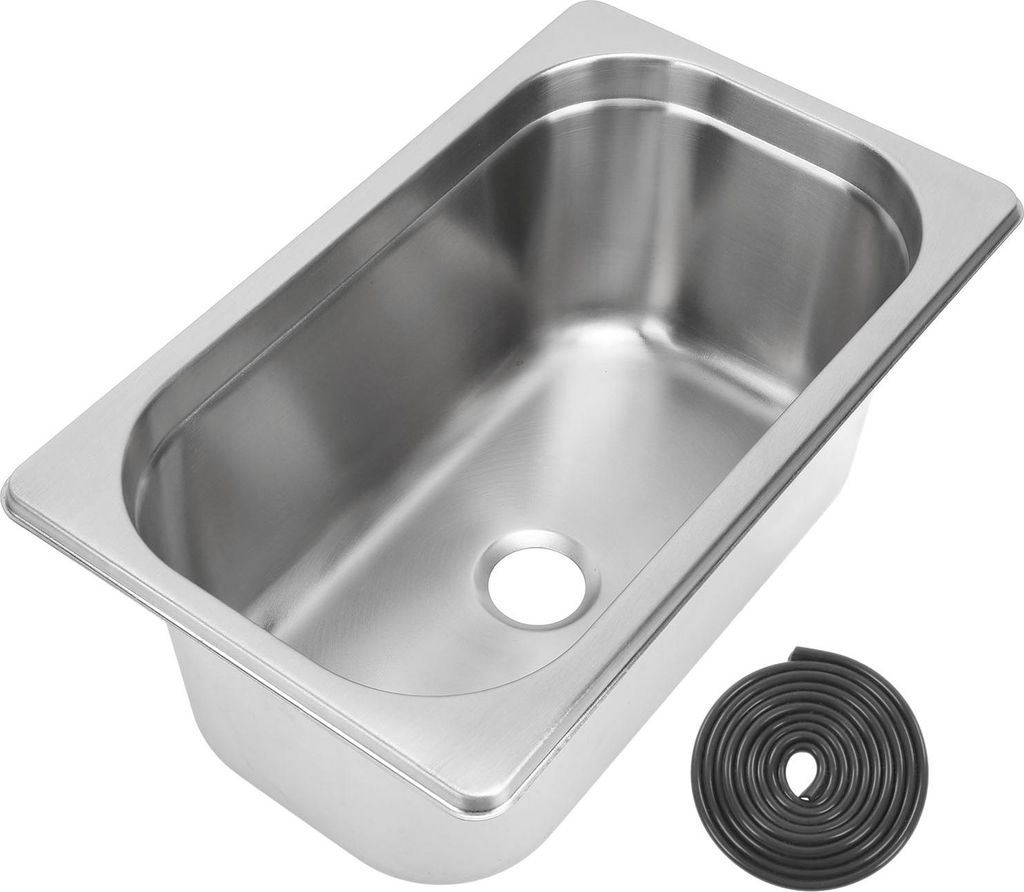 320 x 180 130 mm Wohnmobil-Waschbecken aus Edelstahl 304, vielseitig einsetzbar, quadratisch, für Küche, Badezimmer, mit 40 mm Auslauf für Wohnw...