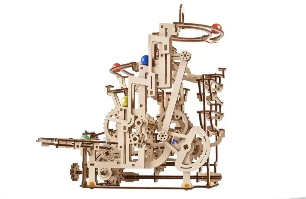 Puzzle 3D Bois Marble Run Horizontal Hoist - Circuit à Billes Mécanique - 7