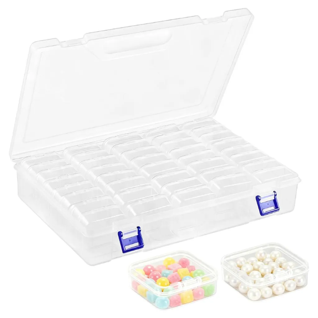 Mini Boîtes de Rangement Carrées et Transparente 5,2 cm - Set de 40