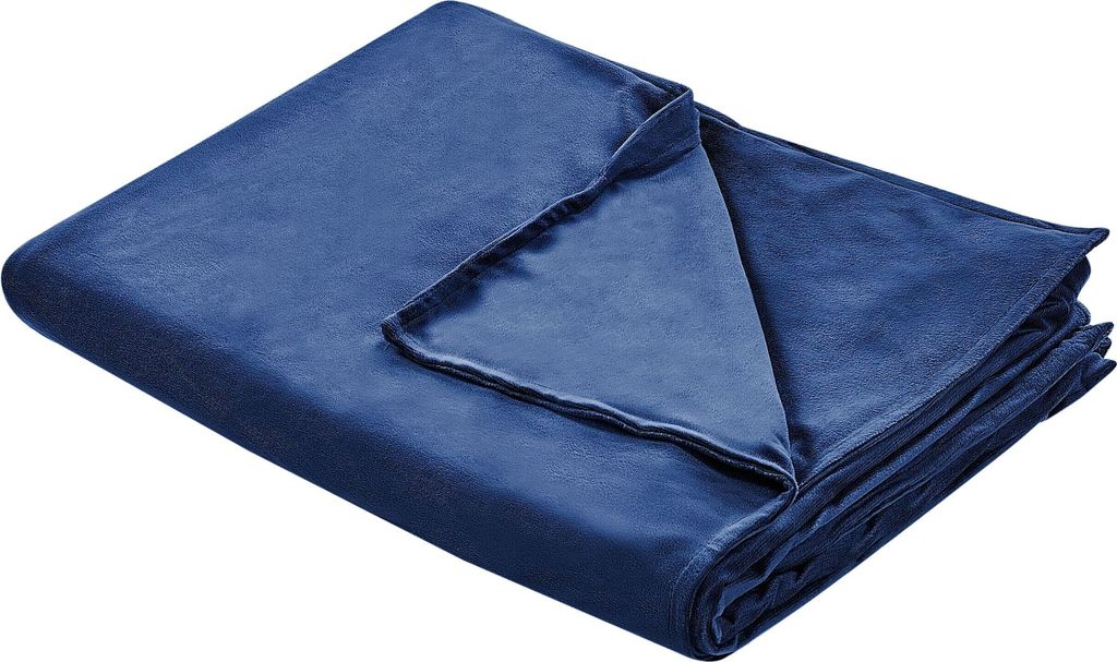 BELIANI Bezug für Gewichtsdecken Marineblau Minky-Stoffbezug 135 x 200 cm Flauschig Einfarbig Modern Ersatzbezug Therapiedeckenbezug mit Schlaufen
