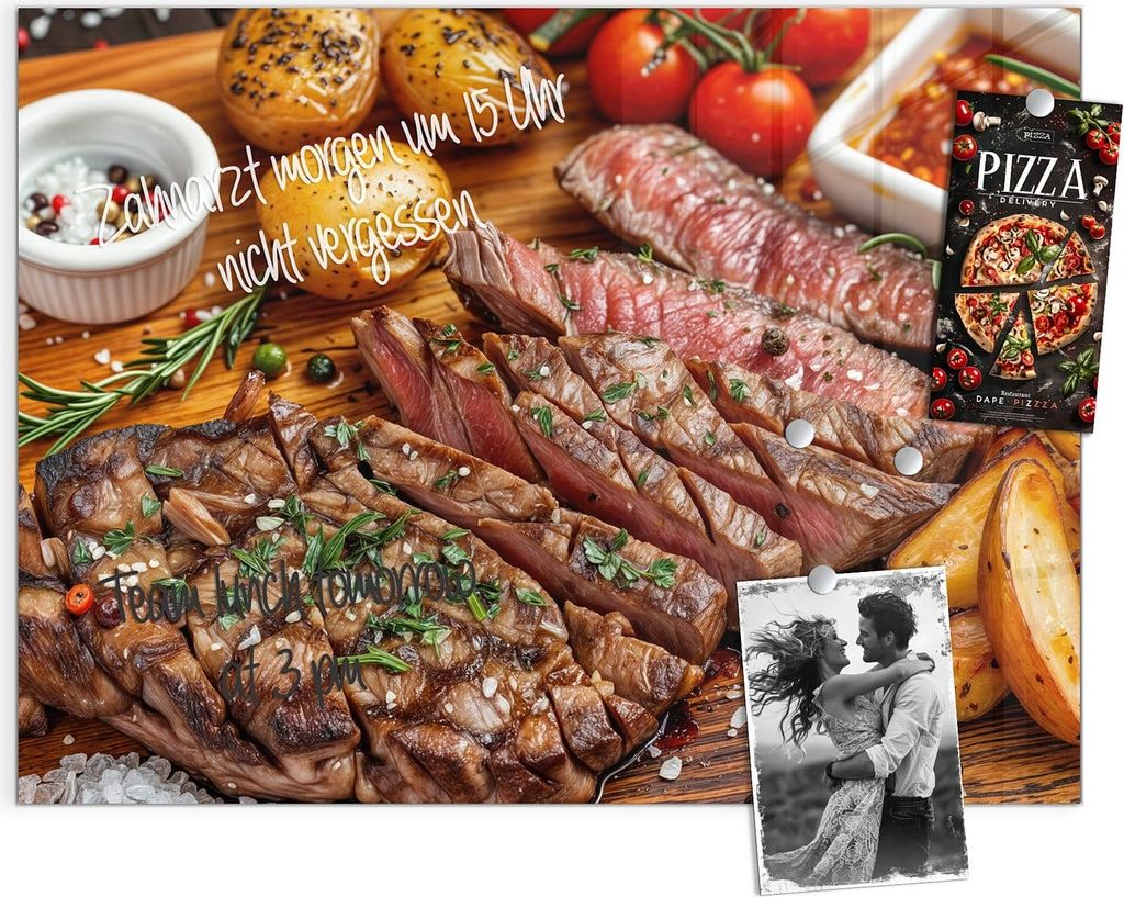 Magnettafel 120x90cm Pinnwand Whiteboard beschreibbar - Grillplatte