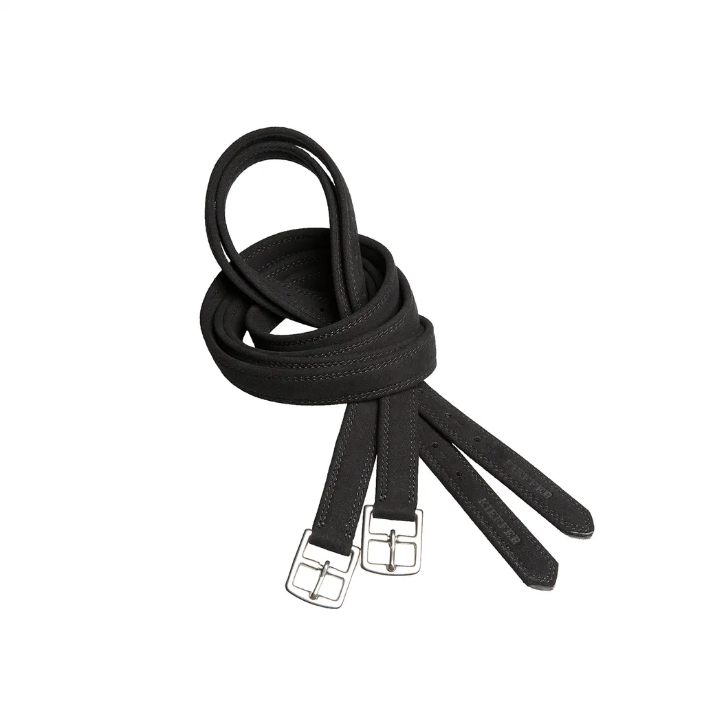 Sangle d'étrier velours noir Kieffer Softtech souple et résistante 140cm