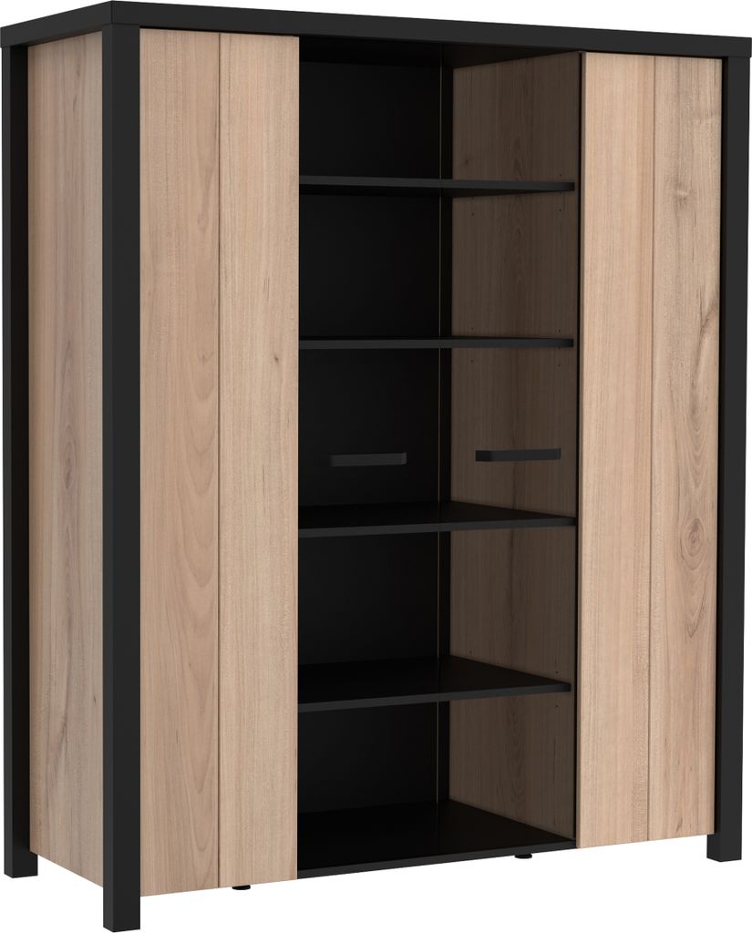 Furniture24 Vitrine Black Hill Blhv5311-C876 Vitrinenschrank 130.2 X 156.7 X 52.3 Cm
