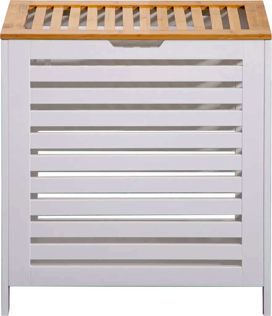Panier à Linge Anti-Odeur avec Couvercle en Bambou et Structure MDF
