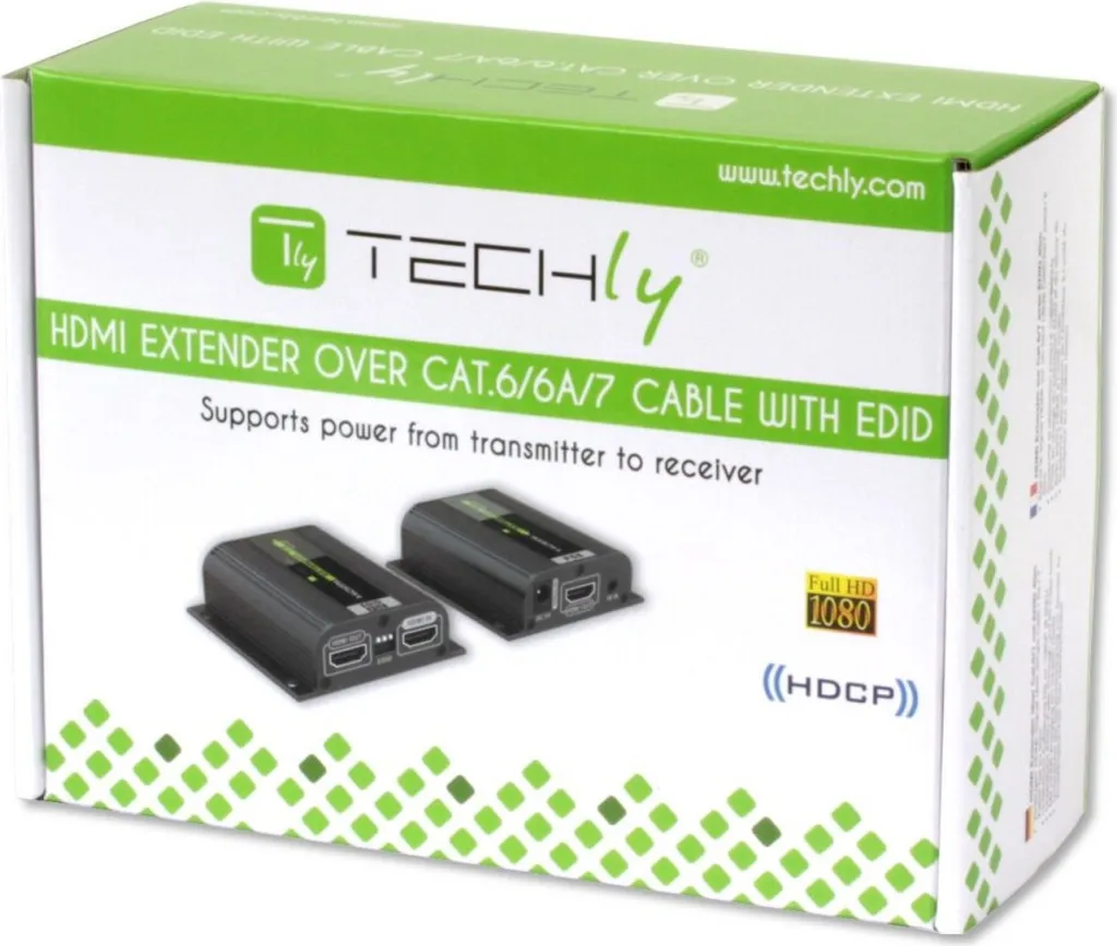 Techly Extender HDMI su Cavo LAN 40m - Qualità HDMI 1080p e PoE - 2
