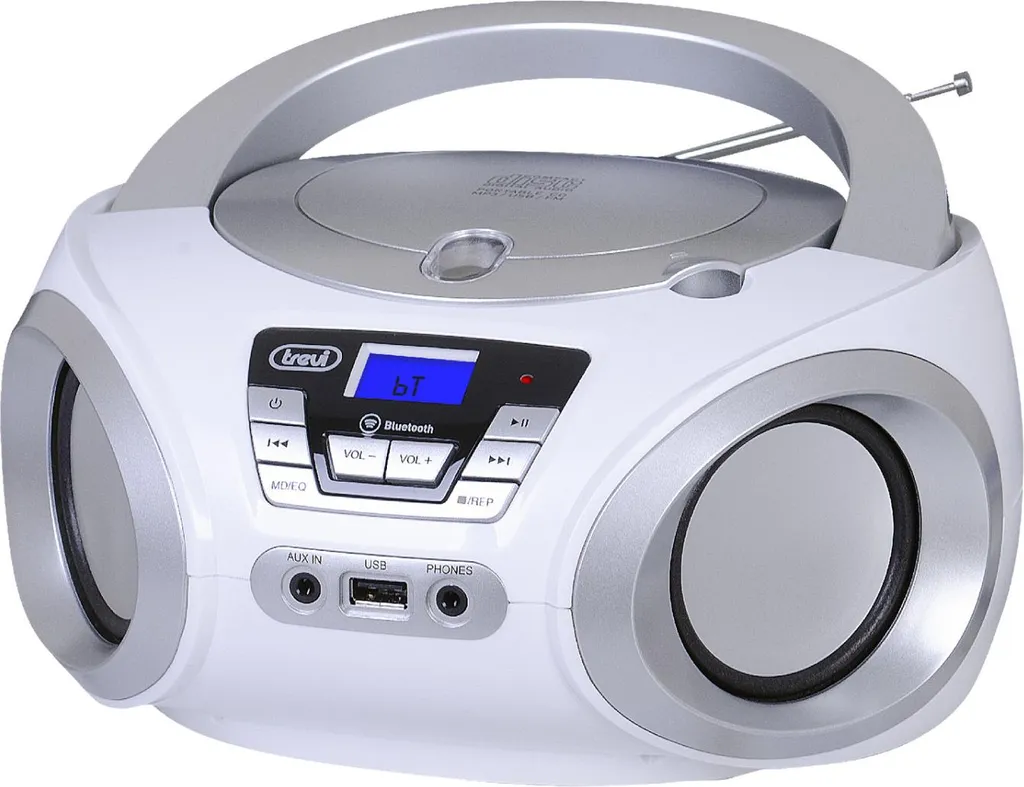 Trevi CMP 544 BT Bianco: Boombox Stereo CD Portatile Wireless USB