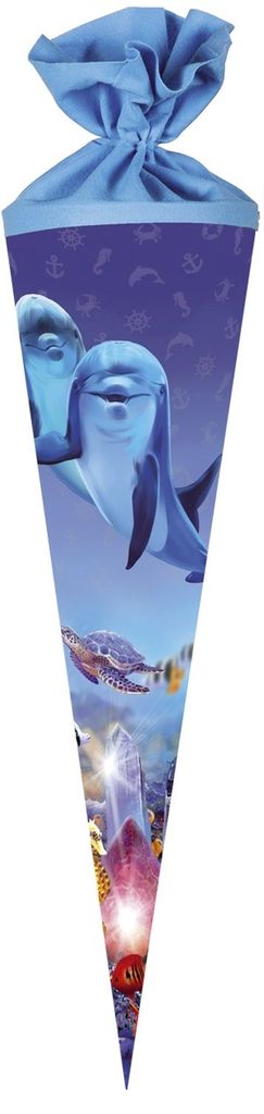 Nestler Schultüte Filzv. 70 cm rund Delfinwelten
