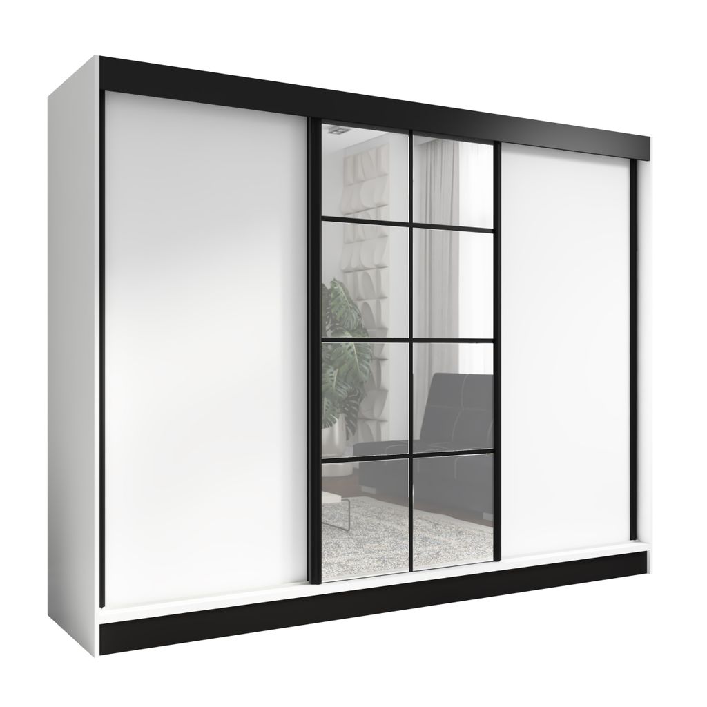 Oravelle 200 cm Weiß 2, 3-türiger Kleiderschrank mit Produktbild 
