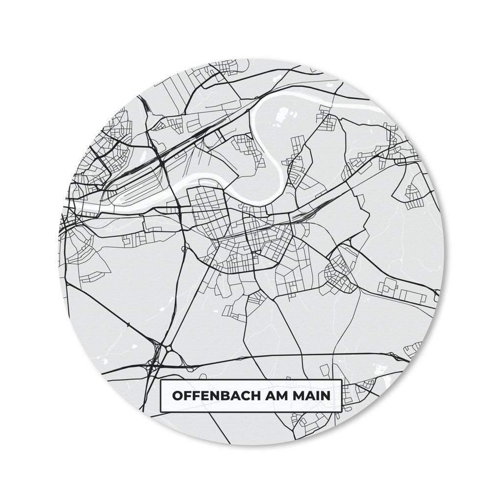 MuchoWow Mauspad Mousepad Deutschland - Karte - Offenbach am Main - Karte - Stadtplan 40x40 cm - Mousepads - Maus Mat - Pad - Mausunterlage - Sch...
