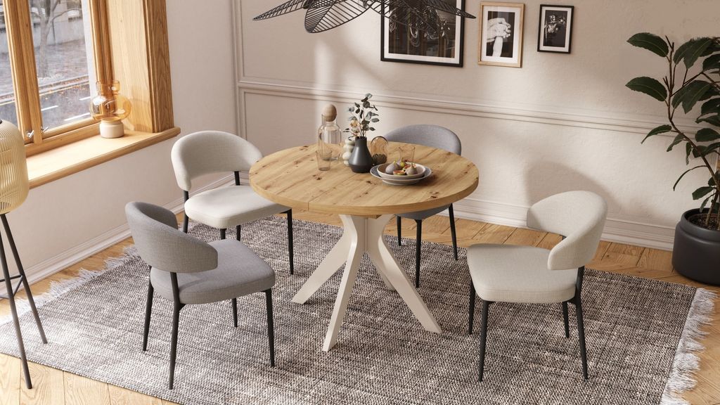 Design Esstisch Renzo ausziehbar 110 bis 180 cm rund Esszimmer Tisch