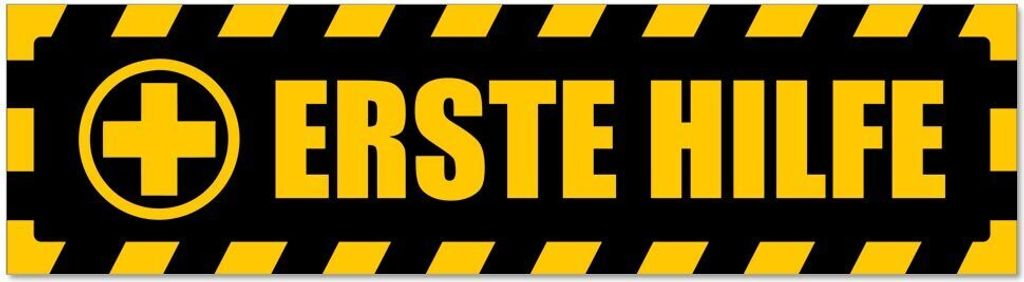 Kiwistar - Autoaufkleber - Gelb - Schwarz - 45 x 12 cm - Erste Hilfe gestreift - Hinweis Aufkleber Sticker für Auto, Kfz, Fahrrad, PKW, LKW