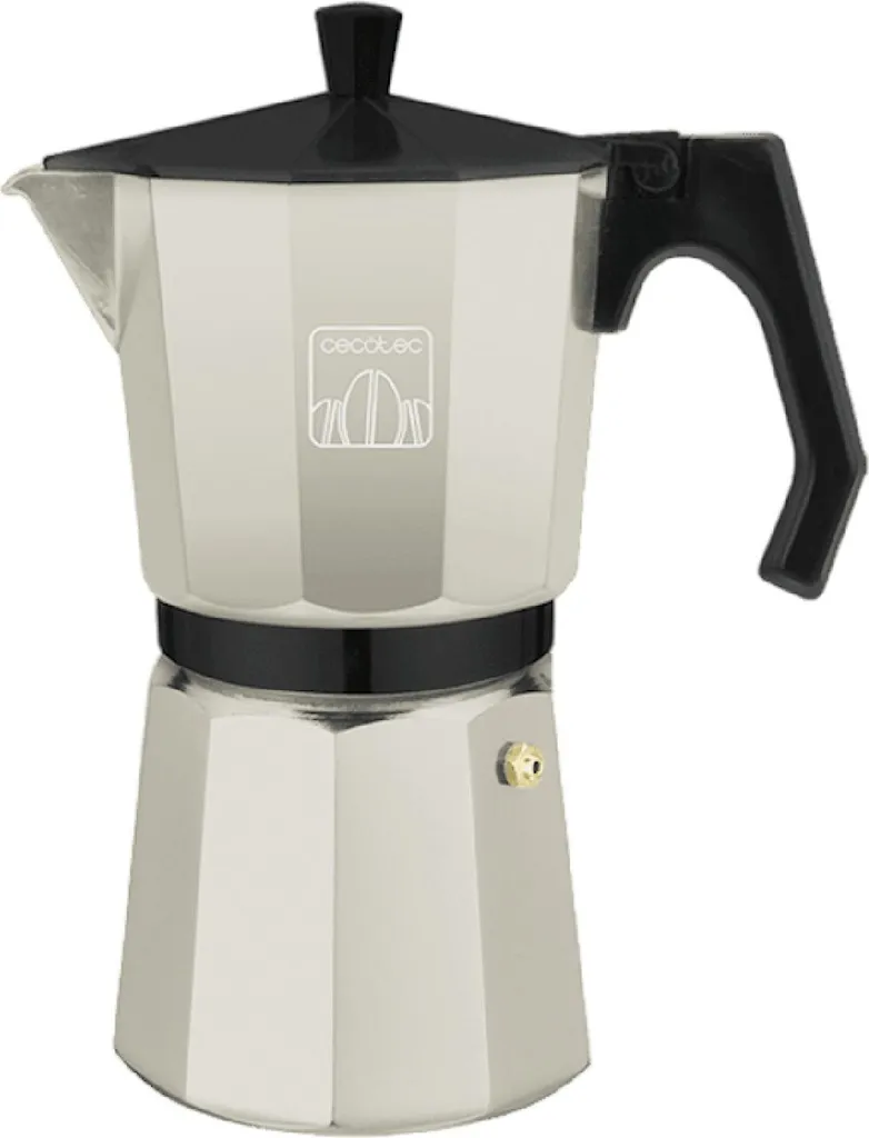Cecotec caffettiera italiana Mokclassic 900 Beige. Caffettiera in alluminio, Cucina completa, 9 tazze di caffè, Guarnizione in silicone, Manico ergonomico e resistente al calore, Filtro e valvola in acciaio inox.