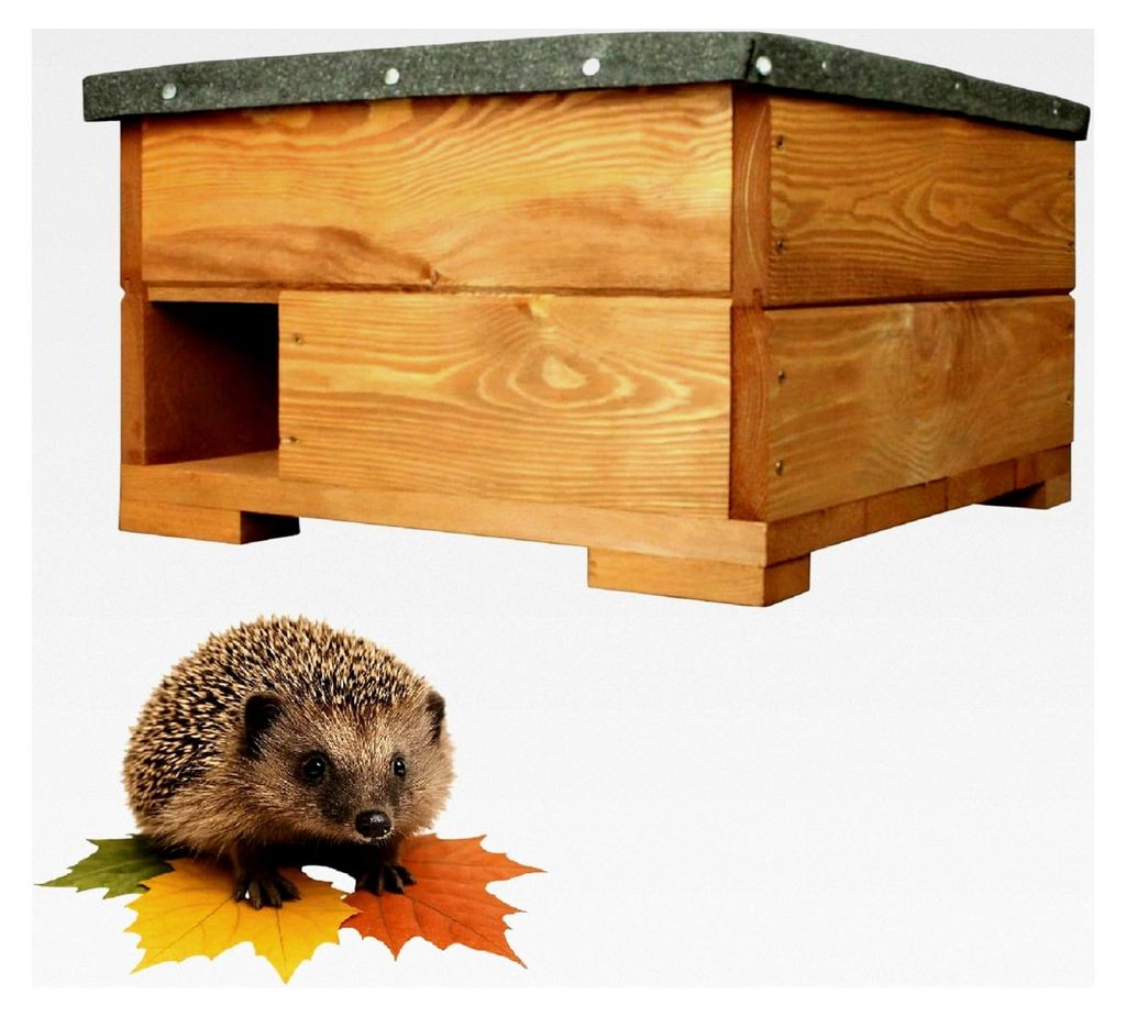 Igelhaus aus Holz 45x45x27 cm mit abnehmbarem Dach, imprägniert und wetterfest
