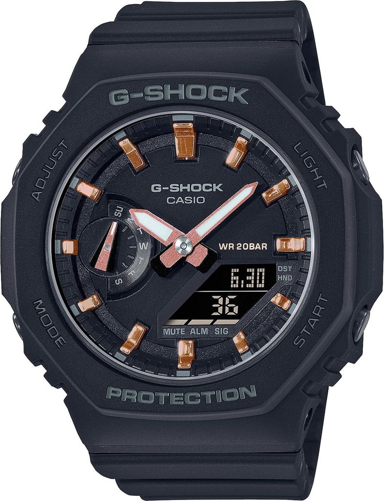 A close-up studio shot of a G-Shock watch.
