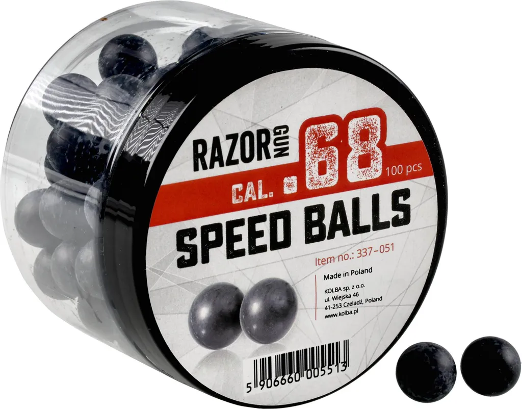 Projectiles en caoutchouc cal .68 RazorGun 100 pcs pour fusil T4E