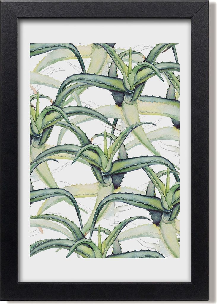 Bild 20x30 MDF-Rahmen, Wandkunst Aloe