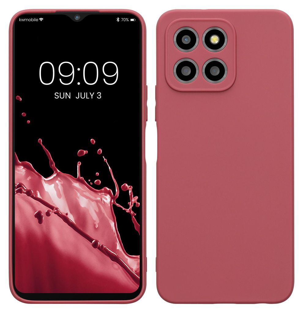 kwmobile Handyhülle für HONOR X8 5G / X6 / 70 Lite 5G Hülle - weiches Handy Silikon Case - Schutzhülle Cover - Dark Rose
