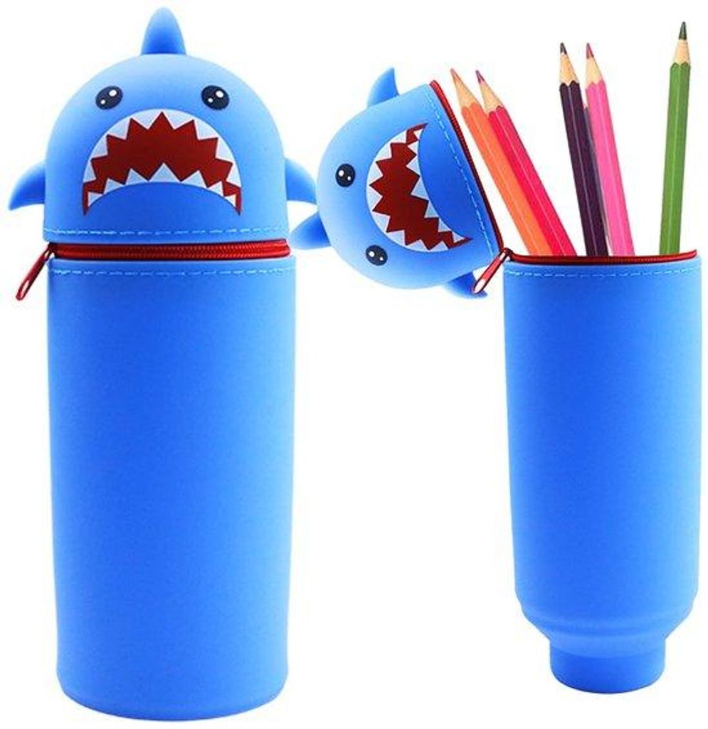 Blaues Silikon Etui mit Hai-Form
