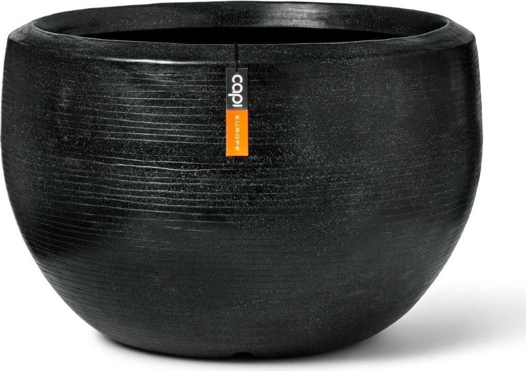 Vase kugelförmig Arc Granite 132x90 schwarz Blumentopf Capi Europe