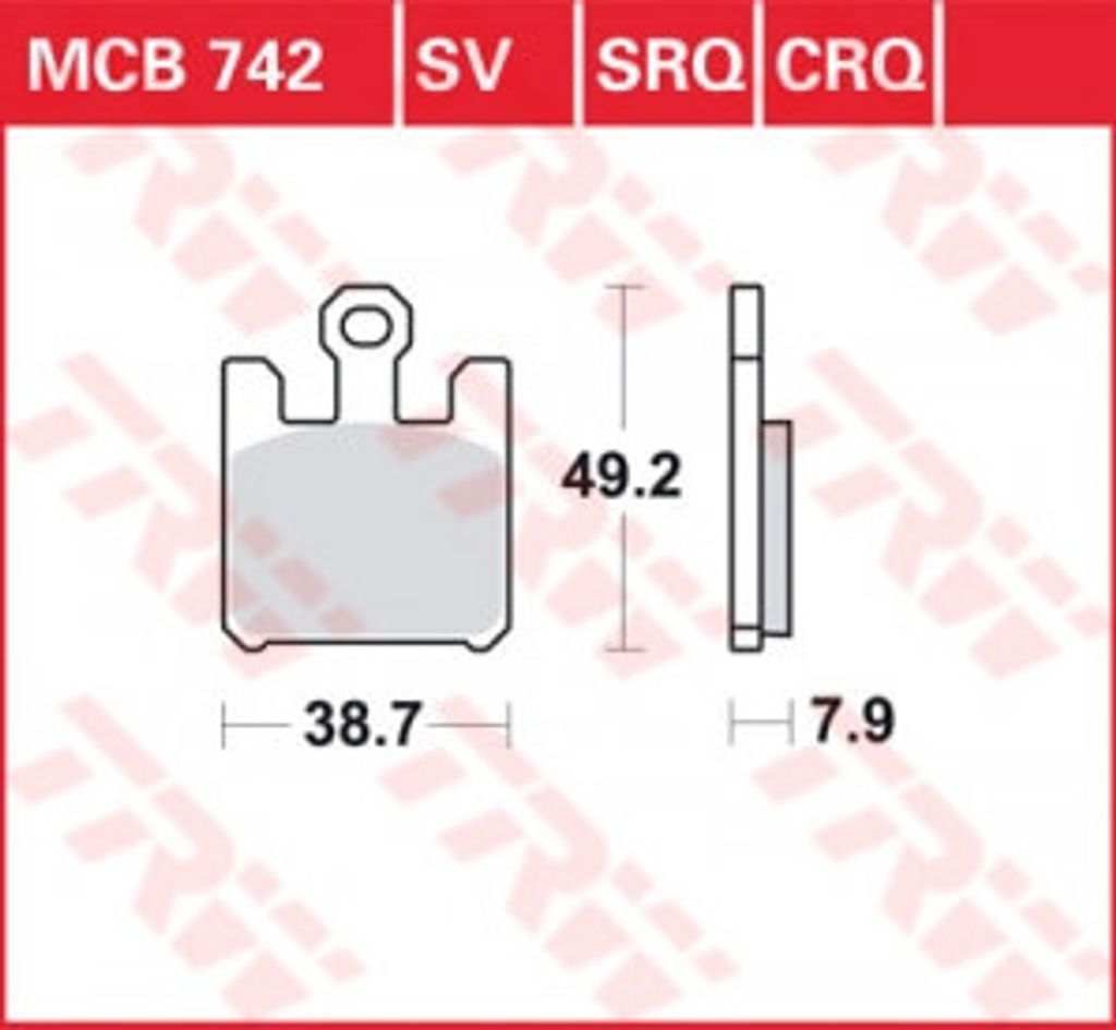 TRW-Lucas Bremsbelag MCB 742 Bremsbelag MCB 742 SV Produktbild 