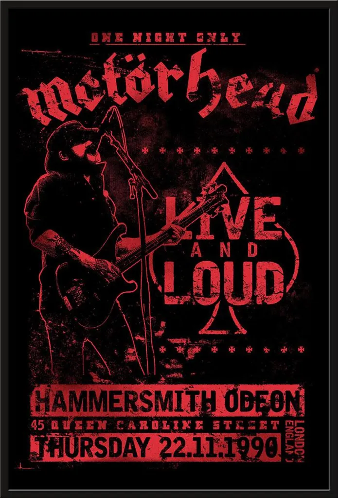 Cadre avec affiche Motorhead Live and Loud Shinsuke Maxi 61x91.5cm Noir