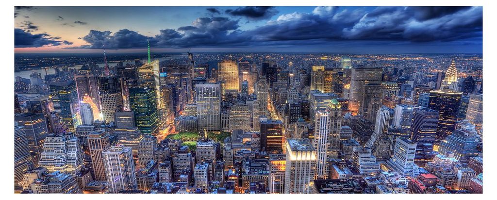 Tulup Küchenrückwand Spritzschutz aus Glas -125x50 -Spritzschutz auf gehärtetes Glas Deko Sehenswürdigkeiten New York