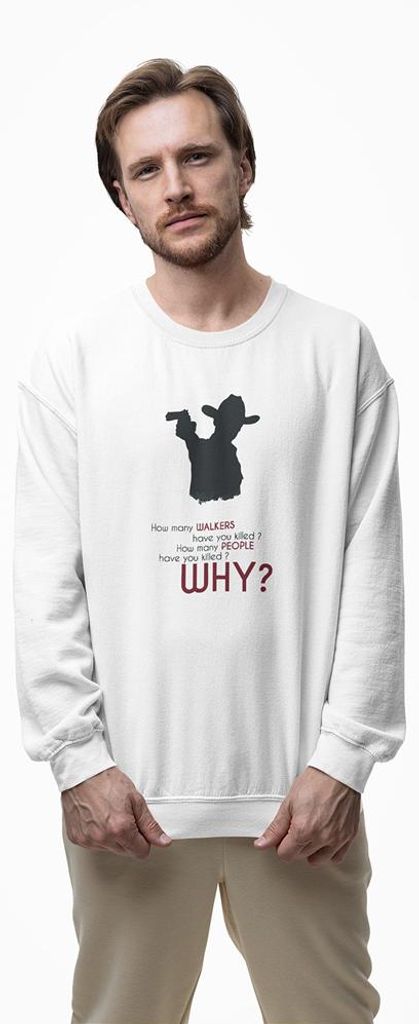 D&B Design Uni Pullover SWMO00074 Walking Dead Weiß-Größe S
