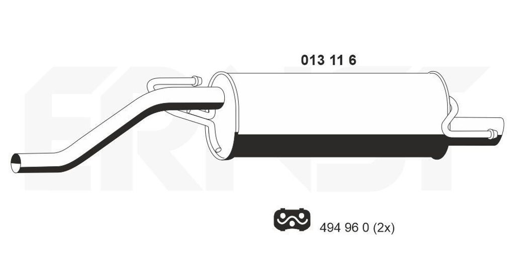 ERNST 013116 Endschalldämpfer für OPEL Corsa D Schrägheck (S07) Auspuff