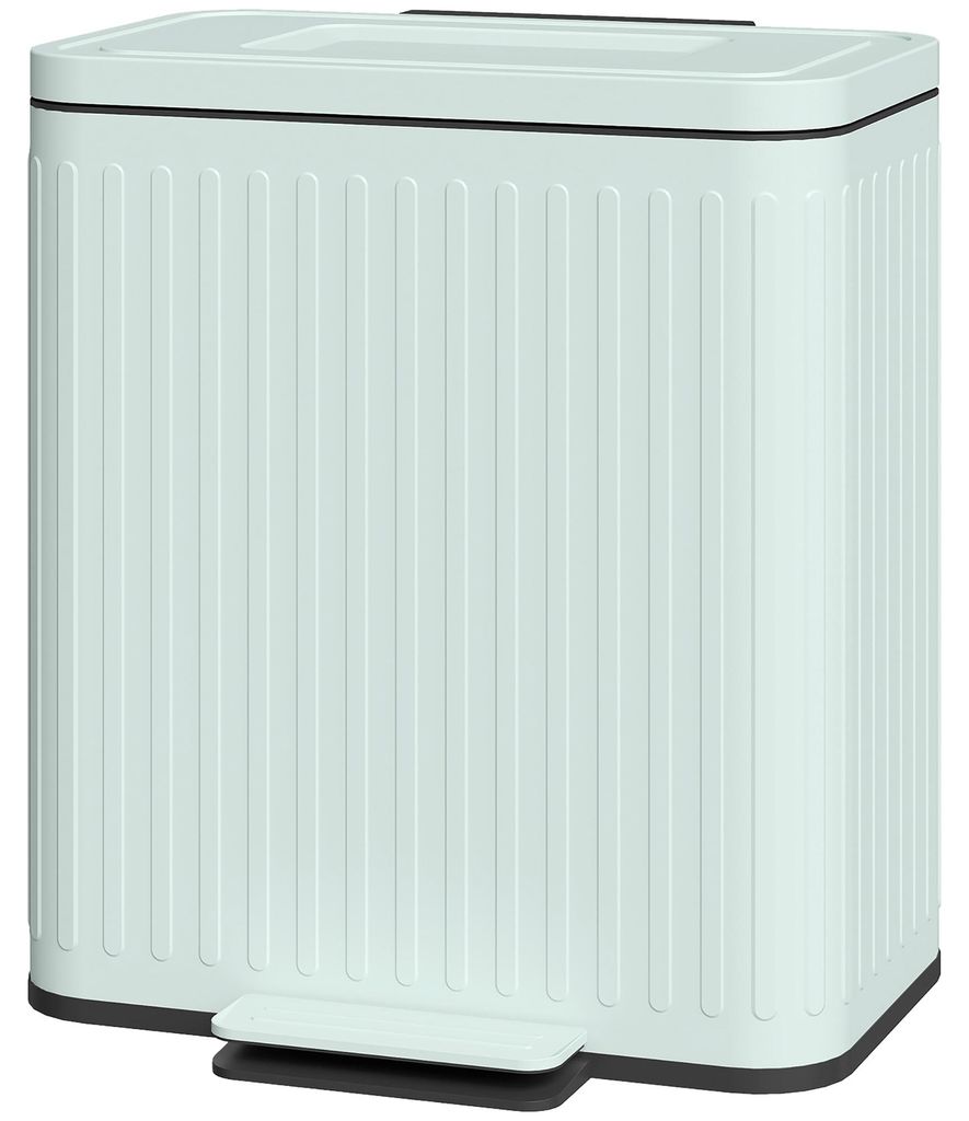 HOMCOM Mülleimer Küche 2 x 20 Liter Treteimer mit Produktbild 
