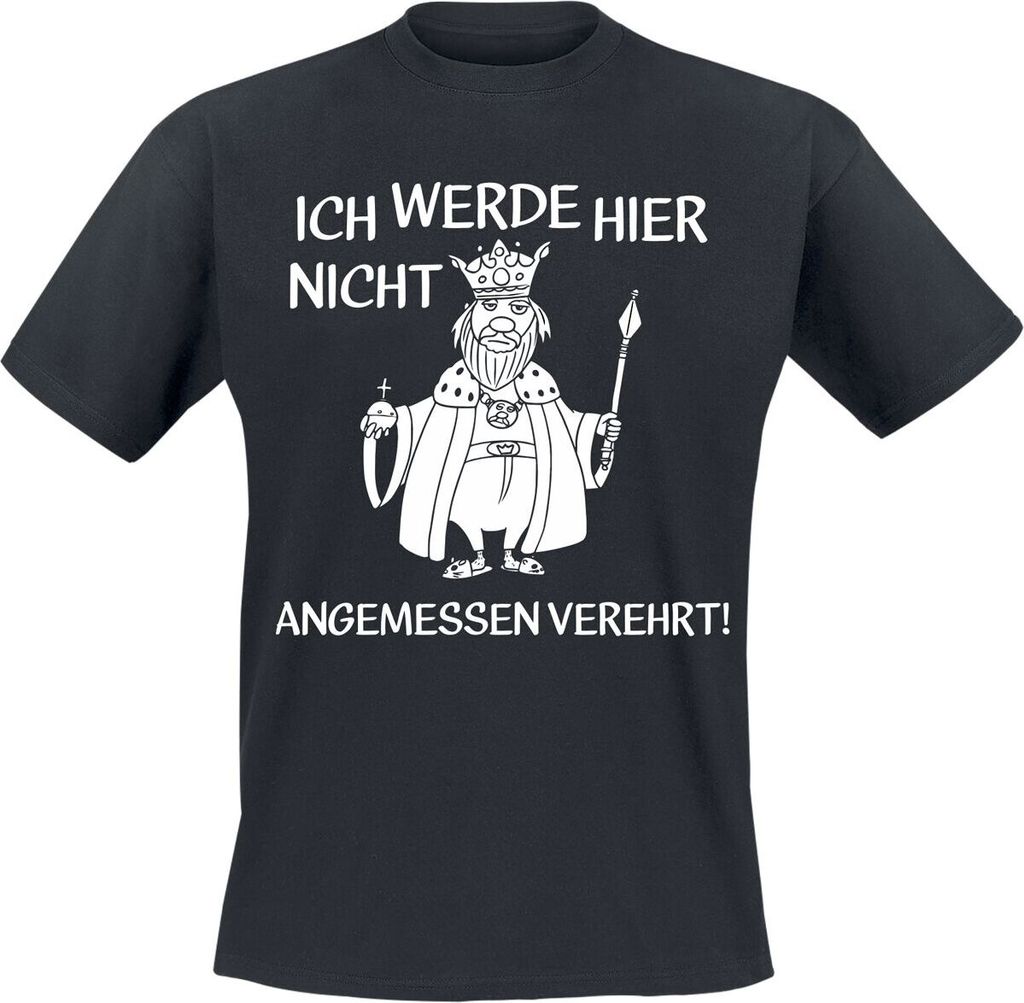Sprüche T-Shirt Herren Ich werde hier nicht angemessen verehrt! schwarz 3XL