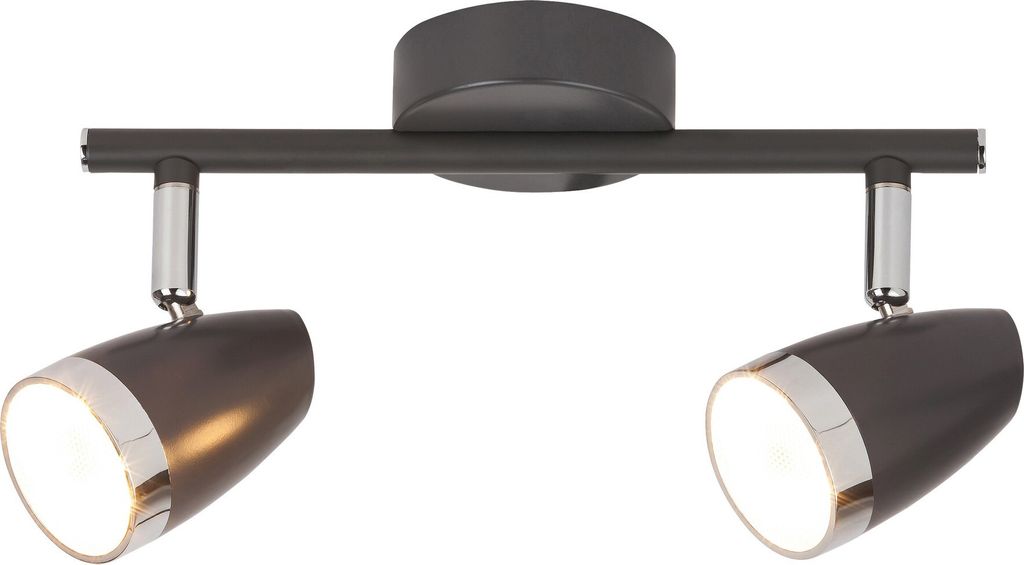 LED Spotleuchte Schienensystem Karen aus Metall/ Kunststoff anthrazit grau/ chrom L:15cm B:25,5cm H:8cm