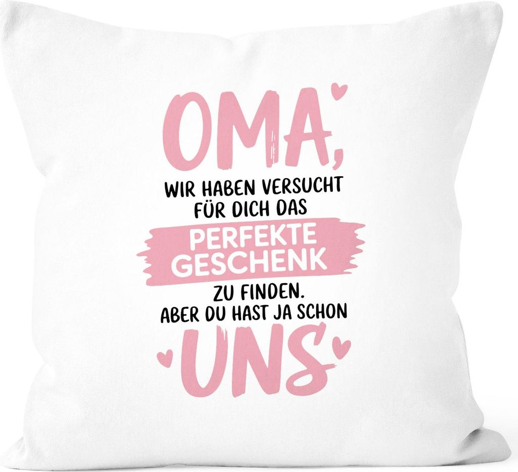 Kissen-Bezug Mama, Opa, Bonus Mama, Geschenk Weihnachten Geburtstag Kissen-Hülle Deko-Kissen Baumwolle MoonWorks