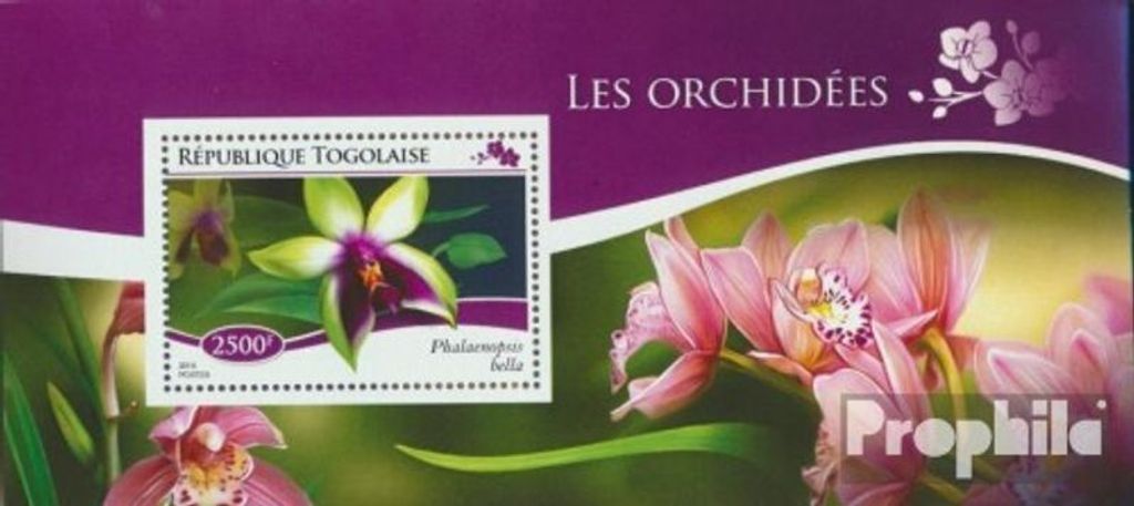 Briefmarken Togo 2014 Mi Block 1097 (kompl. Ausgabe) postfrisch Orchideen
