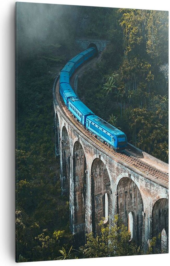 Bild auf Leinwand - Leinwandbild - Einteilig - Zug Hogwarts Express - 80x120cm - Wand Bild - Wanddeko - Wandbilder - Leinwanddruck - Wanddekoration...
