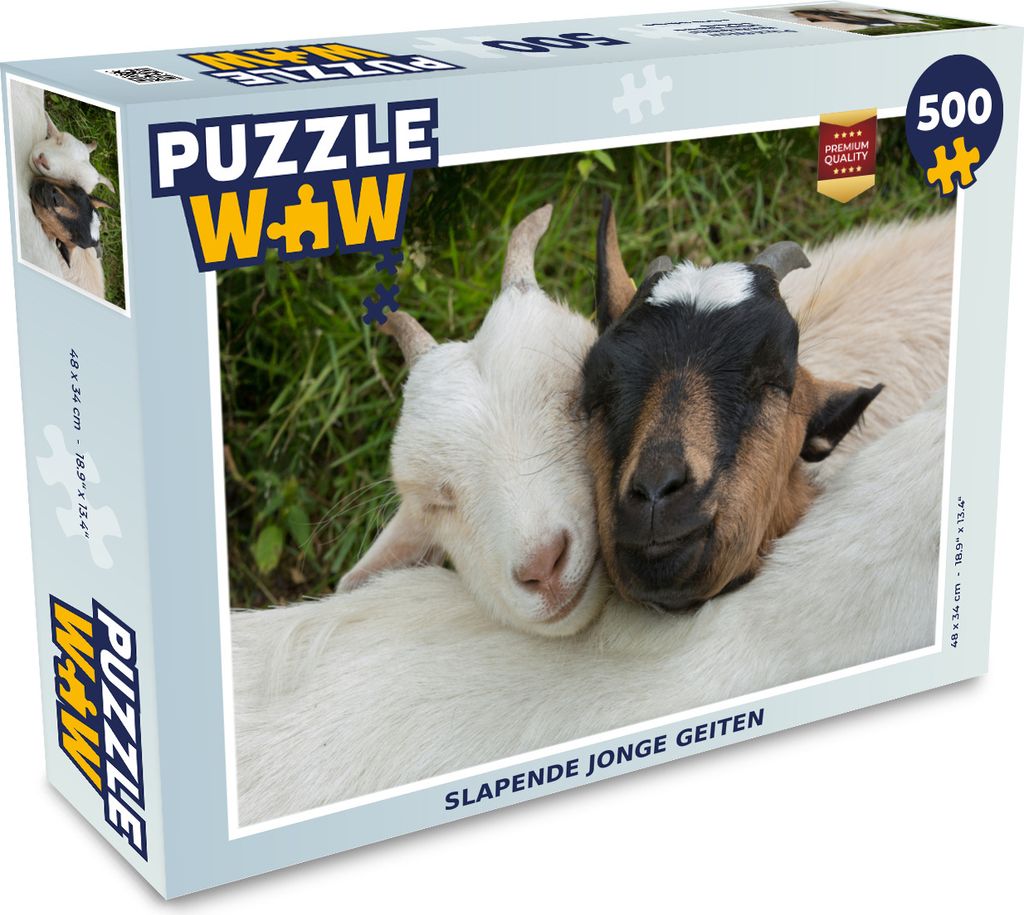 MuchoWow Puzzle 500 Teile Ziege - Gras - Jung - 500 Teile - Kinder - Selberbauen - Puzzlespiele