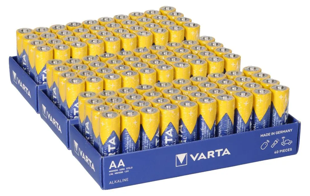 Pile AA LR6 VARTA Industrial 4006 1.5V - Capacité 2950 mAh en Lot de 120