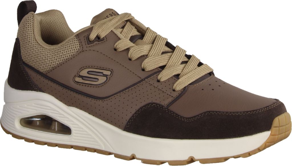 Skechers Uno Retro One 183020-BRN Herren, Sneaker, Leder/Synthetik, Brown - Herrenschuhe Sneaker / Schnürschuh, Braun, leder/synthetik