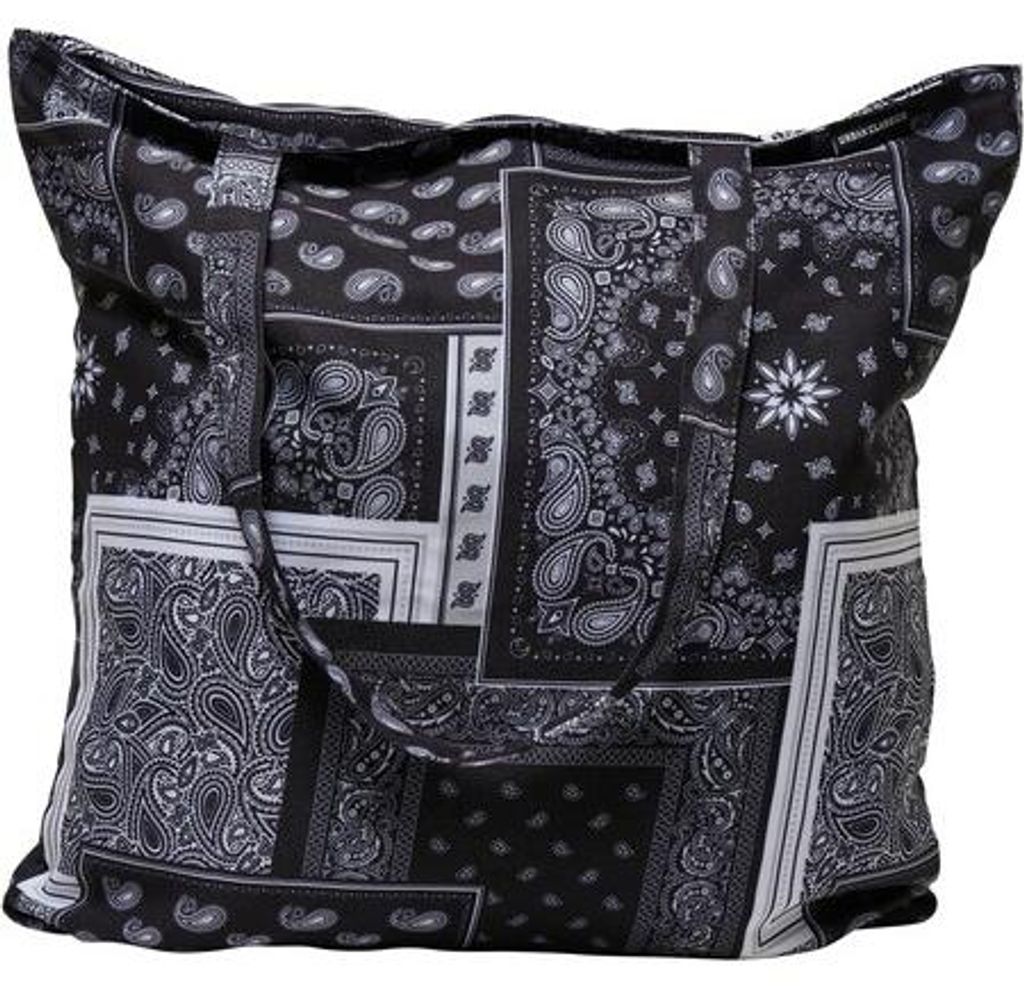 Bandana Patchwork Print Tote Bag black/white one size