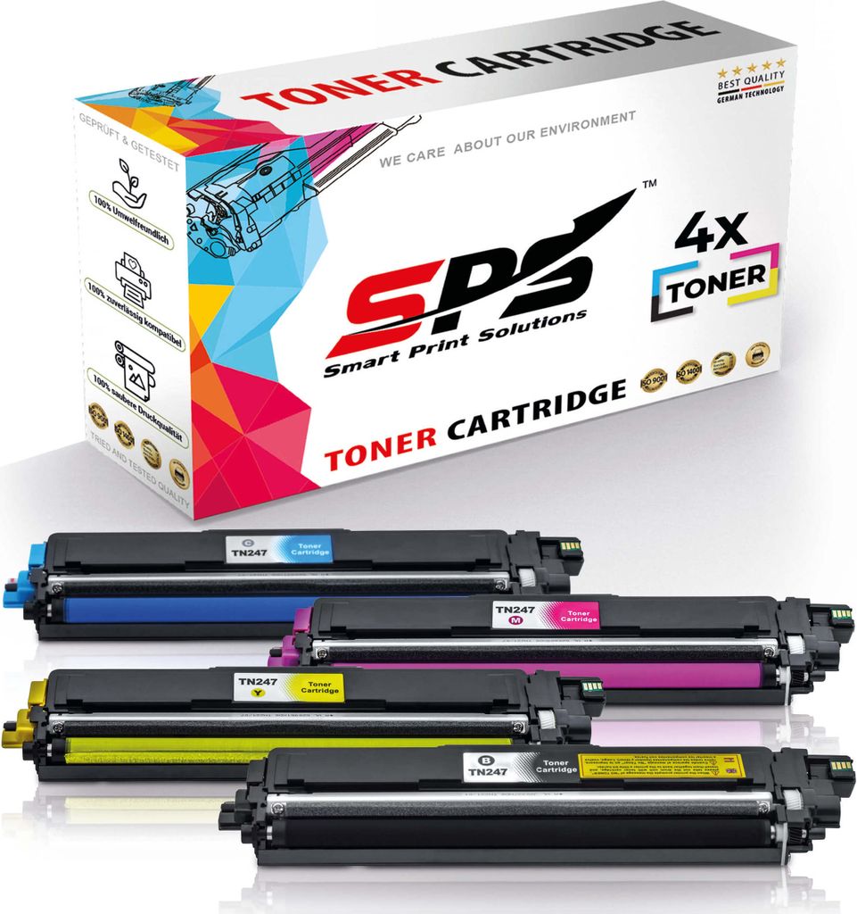 4er Multipack Set Kompatibel für Brother DCP-L3550CDW (DCPL3550CDWG1) Drucker Toners Brother TN-247BK Schwarz, TN-247C Cyan, TN-247Y Gelb, TN-247M...