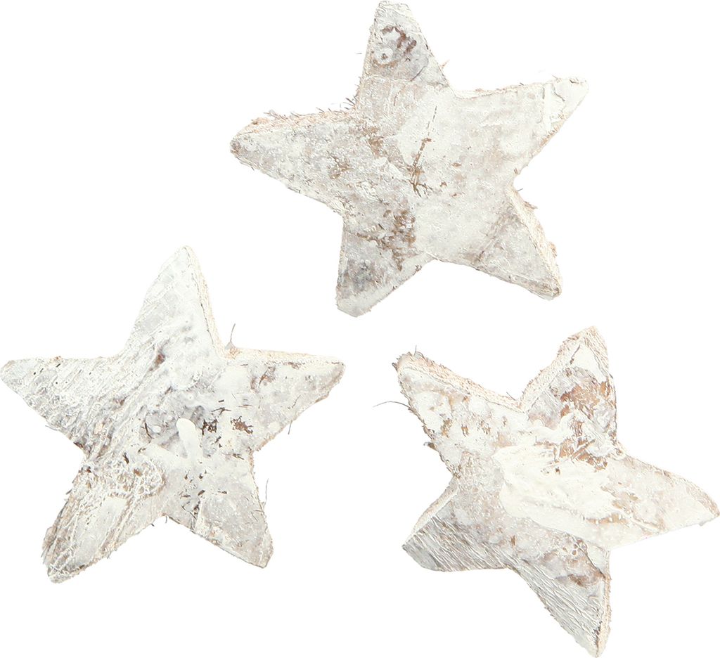 Kokos Stern Deko Weiß gewaschen Cocossterne 5cm 30 St - Weihnachtliche Dekoration, Naturprodukt, Adventskranz, Tischdeko, 30 Stück
