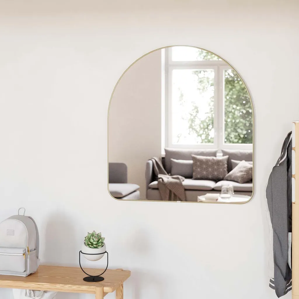 Miroir mural Hubba Umbra en laiton doré 86x91 cm - Modèle 1017061-104 - 9